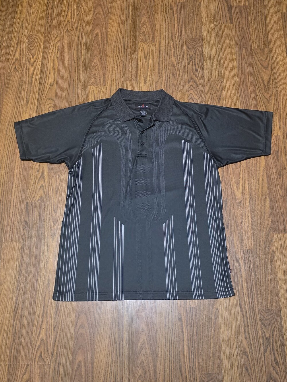 Weir Golf Men's M Black Performance Knit Mesh Golf Polo Shirt Athletic Fit E41